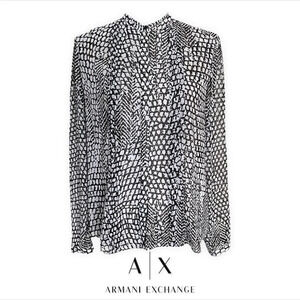 ARMANI EXCHANGE | Black | Printed Long Sleeve Shirt